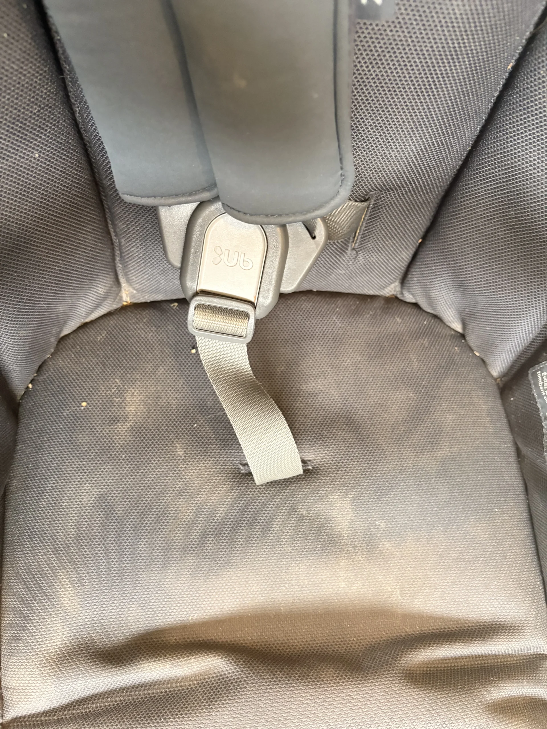 Dirty car seat before cleaning