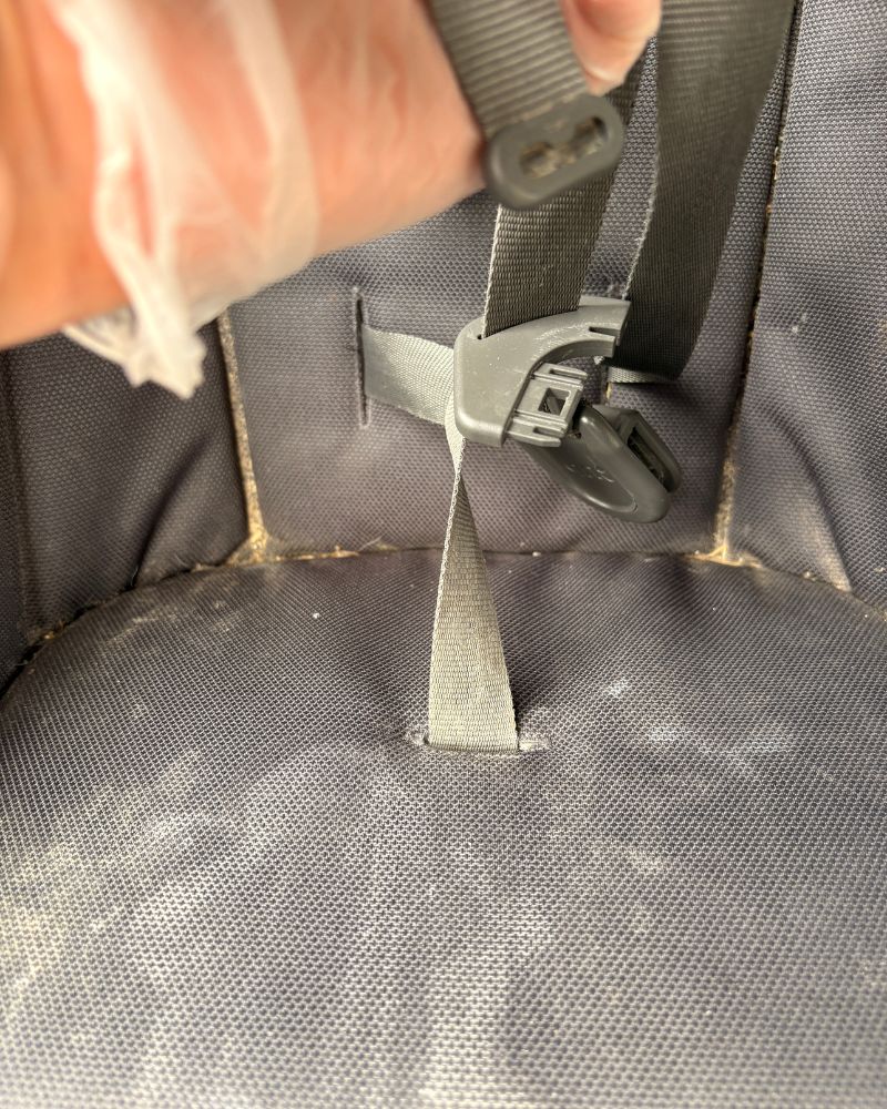 Dirty stroller before cleaning
